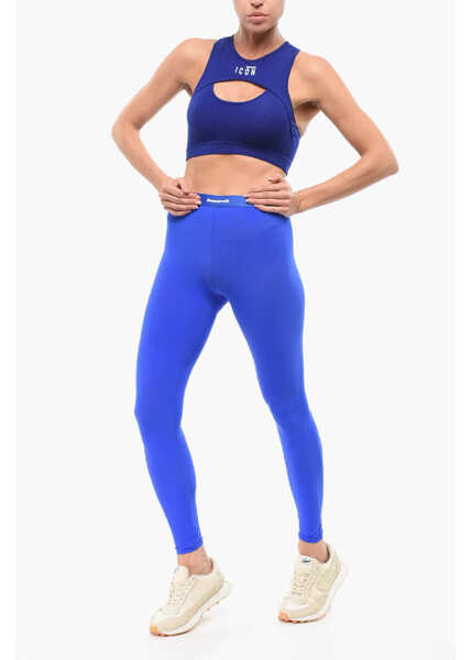 Sutiene DSQUARED2 Cut-Out Icon Sport Bra Blue Femei (BM 18310603) 4