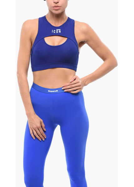 Sutiene DSQUARED2 Cut-Out Icon Sport Bra Blue Femei (BM 18310603) 1