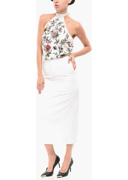 Fuste lungi Valentino Garavani Cotton Longuette Skirt With Belt Loops White Femei (BM 18310624) 4