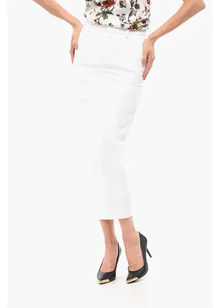 Fuste lungi Valentino Garavani Cotton Longuette Skirt With Belt Loops White Femei (BM 18310624) 1