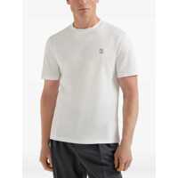 Tricouri Brunello Cucinelli pentru Barbati - Tricouri Brunello Cucinelli Logoed T-Shirt OFFWHITEAMARANTO Barbati (BM 18310747) - B-mall.ro