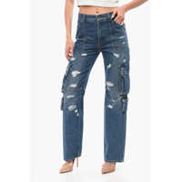 Blugi drepti Distressed Cargo Denims 21Cm Femei