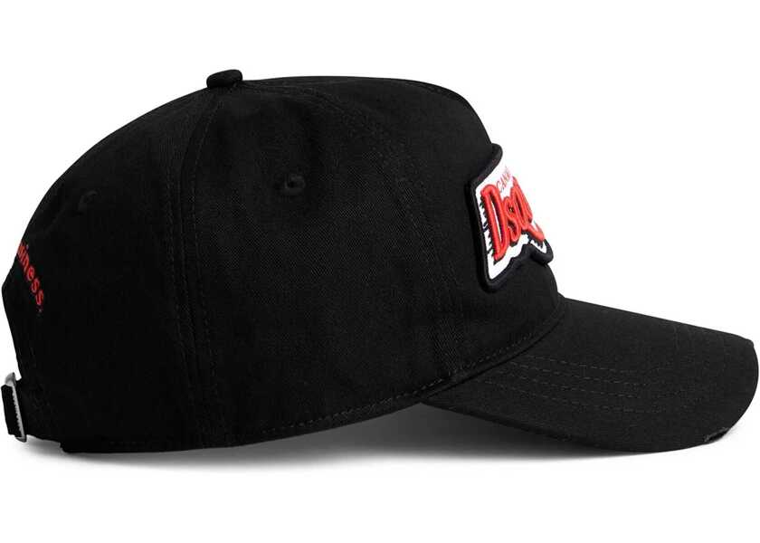 Caciuli DSQUARED2 Cotton Gabardine Family Business Cap With Embossed Logo Black Barbati (BM 18310891) 3