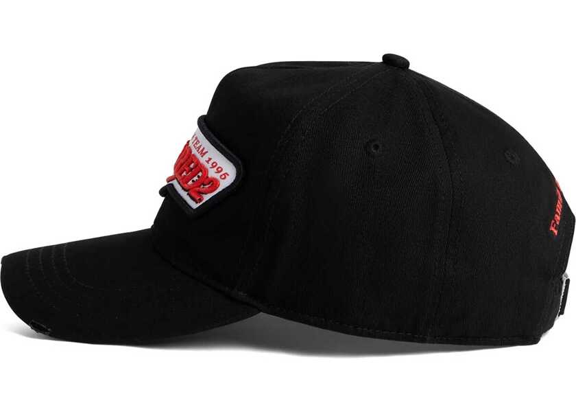 Caciuli DSQUARED2 Cotton Gabardine Family Business Cap With Embossed Logo Black Barbati (BM 18310891) 5