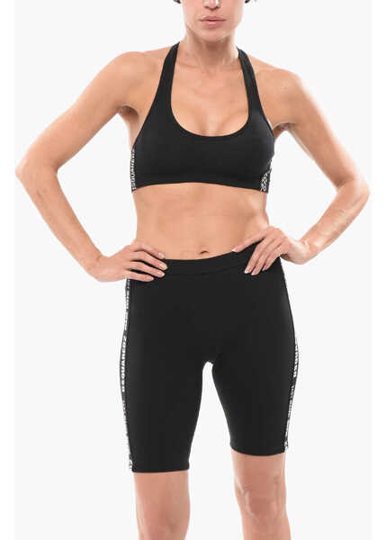 Sutiene DSQUARED2 Stretch Cotton Sport Bra With Logoed Bands Black Femei (BM 18310918) 1