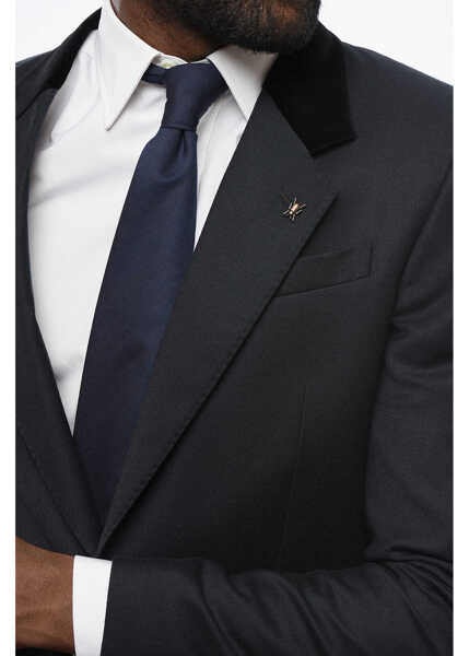 Sacouri CORNELIANI Cc Collection Virgin Wool Reset Blazer With Velvet Collar Midnight Blue Barbati (BM 18310954) 3