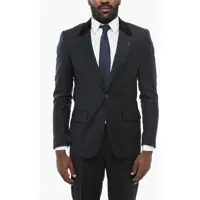 Sacouri Cc Collection Virgin Wool Reset Blazer With Velvet Collar Barbati
