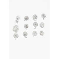 Bijuterii Set Of 12 Silver-Tone Metal Pins Barbati
