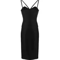 Rochii elegante Silk Midi Dress With Heart Collar Femei