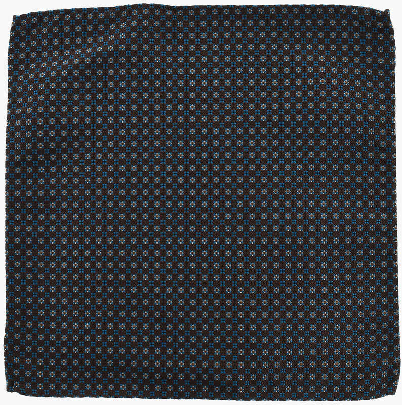 Esarfe DSQUARED2 Floral Motif Silk Pocket Square Blue Barbati (BM 18311146) 1