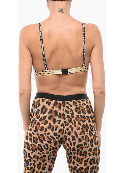 Sutiene DSQUARED2 Polka Dot Patterned Push-Up Bra Brown Femei (BM 18311155) 2