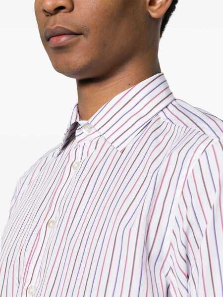 Camasi casual ETRO Hairline Patterned Cotton Shirt With Standard Collar Multicolor Barbati (BM 18311389) 5