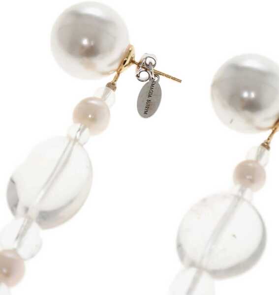 Cercei Magda Butrym Pearl Shell Earrings With Transparent Stones White Femei (BM 18311413) 2