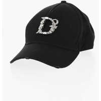 Caciuli Cotton Cap With Jewel Monogram Femei