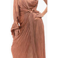 Imbracaminte MARIA LUCIA HOHAN Dama - Rochii lungi MARIA LUCIA HOHAN Silk Sleeveless Dress With Metallic Drapping Orange Femei (BM 18311533) - B-mall.ro
