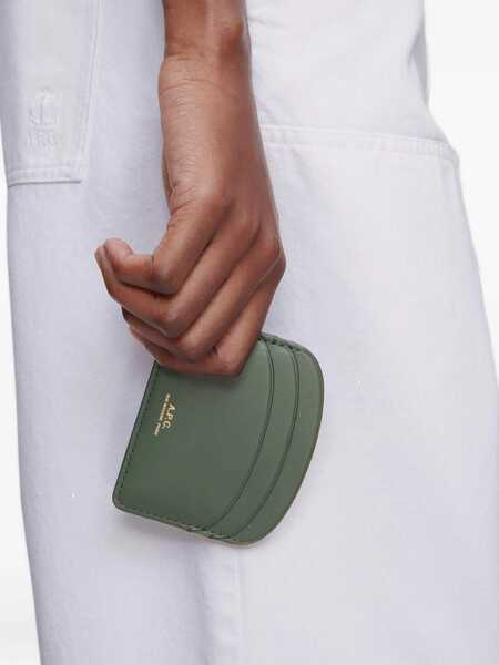 Portofele A.P.C. Demi Lune Card Holder GREEN Femei (BM 18311689) 2