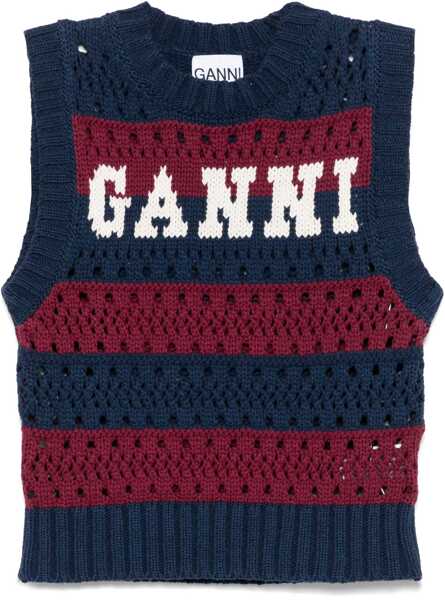 Veste casual Ganni Striped Vest With Logo BLACK Femei (BM 18311719) 1