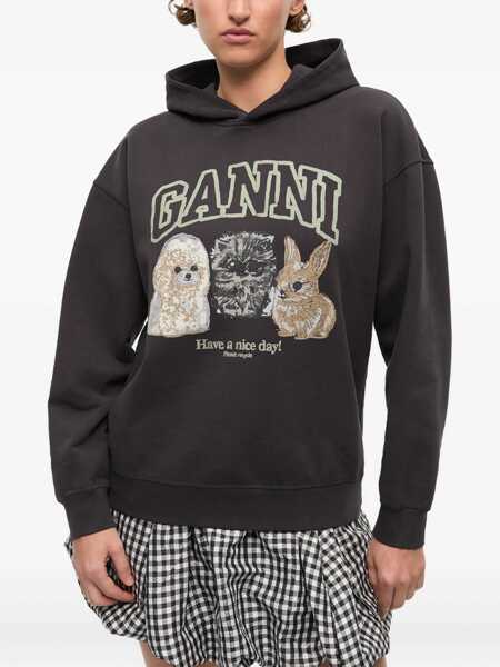 Bluze de trening Ganni Oversized Isoli Hoodie GREY Femei (BM 18311755) 3