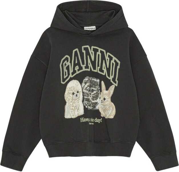 Bluze de trening Ganni Oversized Isoli Hoodie GREY Femei (BM 18311755) 1