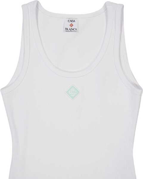 Bluze Casablanca Ribbed Cotton Tank Top WHITE Femei (BM 18311773) 3
