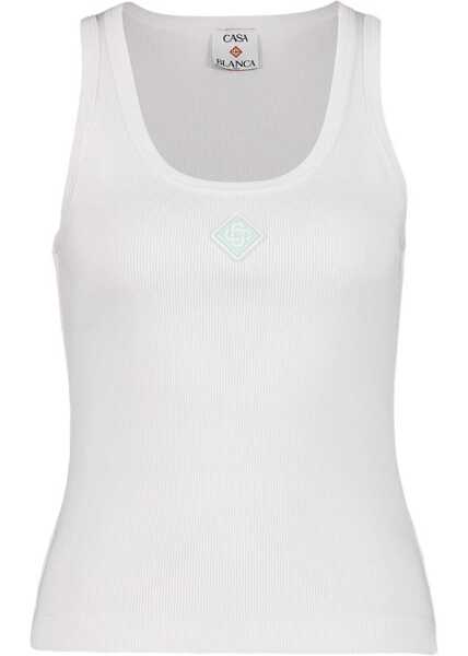 Bluze Casablanca Ribbed Cotton Tank Top WHITE Femei (BM 18311773) 1