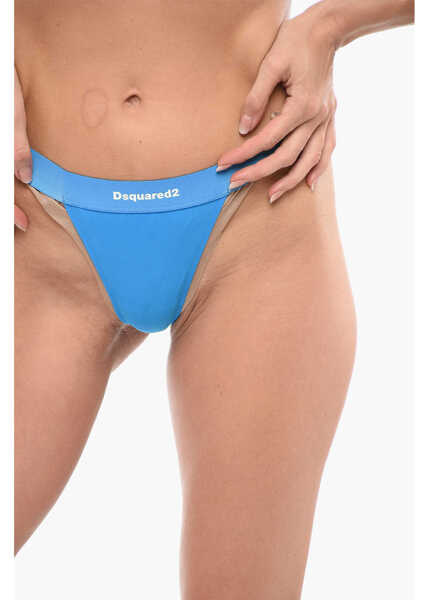 Lenjerie intima DSQUARED2 Microfiber Thong Slip With Logoed Waistband Light Blue Femei (BM 18312085) 3