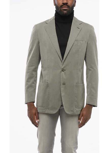 Sacouri CORNELIANI Single Breasted Blazer Silk Blend Unlined Blazer Green Barbati (BM 18312109) 1