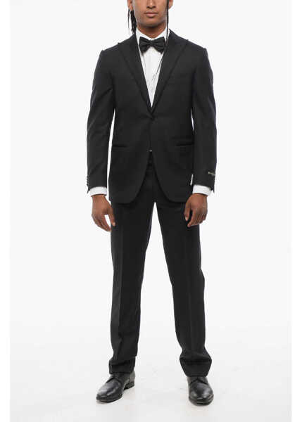 Costume CORNELIANI 2-Pieces Smoking Leader Suit With Satin Details Black Barbati (BM 18312115) 1