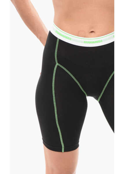 Sosete DSQUARED2 Underwear Biker Leggings With Visible Stitchings Black Femei (BM 18312148) 3
