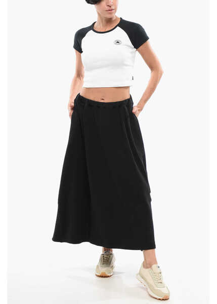 Tricouri Converse All Star Chcuk Taylor Two-Tone Cropped Crew-Neck T-Shirt Black & White Femei (BM 18312307) 4