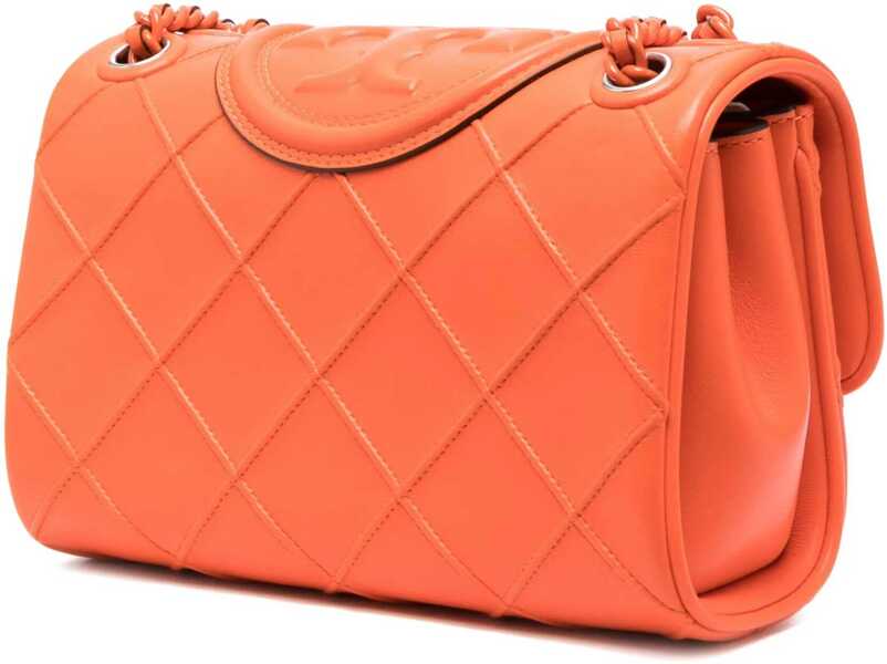 Genti tip postas Tory Burch Quilted Leather Fleming Crossbody Bag Orange Femei (BM 18312325) 4