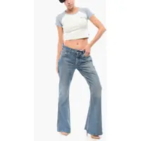 Imbracaminte Dama pagina 580 - Blugi drepti Cline Mid Washed Bootcut Denims With Fringed Hem 30Cm Blue Femei (BM 18312349) - B-mall.ro