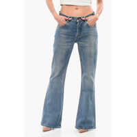 Blugi drepti Mid Washed Bootcut Denims With Fringed Hem 30Cm Femei