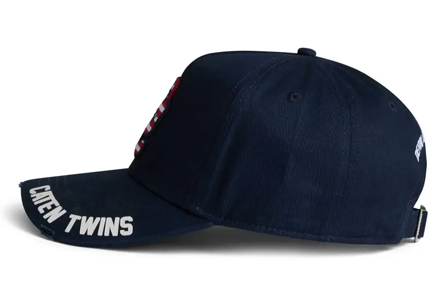 Sepci DSQUARED2 Cotton Baseball Cap With Embroidered Monogram Black Barbati (BM 18312355) 5