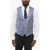 CORNELIANI Silk Gilet With Back Half-Belt Light Blue