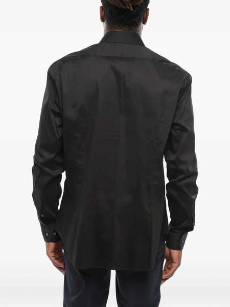 Camasi casual Armani Emporio Cotton Blend Slim Fit Shirt Black Barbati (BM 18312376) 3