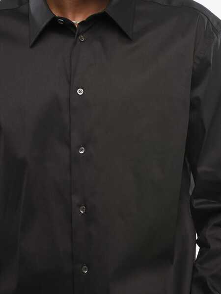 Camasi casual Armani Emporio Cotton Blend Slim Fit Shirt Black Barbati (BM 18312376) 4