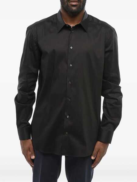 Camasi casual Armani Emporio Cotton Blend Slim Fit Shirt Black Barbati (BM 18312376) 1