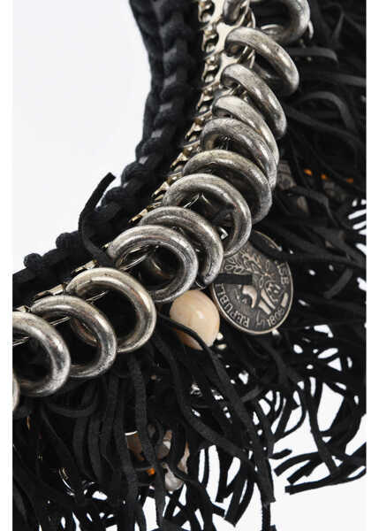 Coliere DSQUARED2 Metal African Hyena Plastron Necklace With Fringes And Charm Black Barbati (BM 18312568) 3