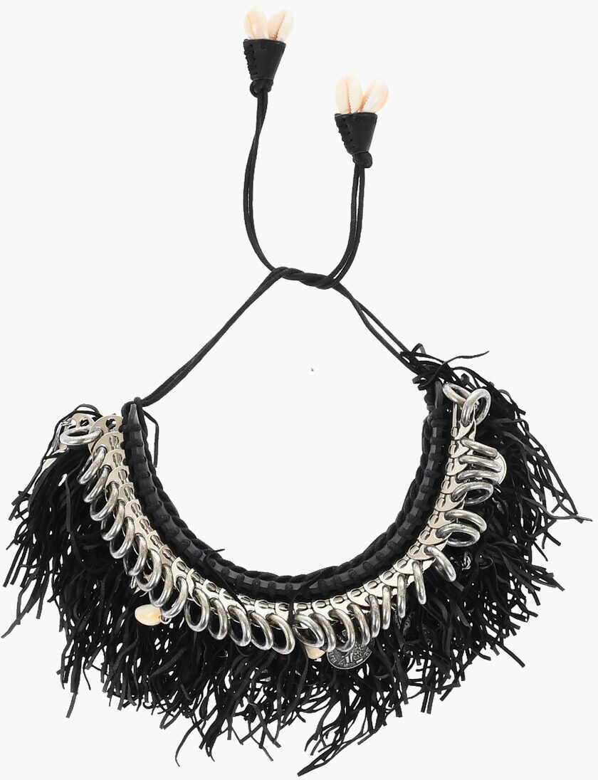 Coliere DSQUARED2 Metal African Hyena Plastron Necklace With Fringes And Charm Black Barbati (BM 18312568) 1