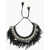 DSQUARED2 Metal African Hyena Plastron Necklace With Fringes And Charm Black