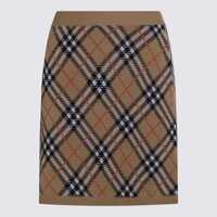 Fuste Burberry Beige Wool Skirt Femei