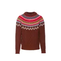 Pulovere casual Moncler Grenoble Moncler Grenoble Fair Isle Intarsia Cable-knit Wool Jumper