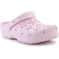Slapi Classic Floral Cut Out Clog Pink Milk Femei