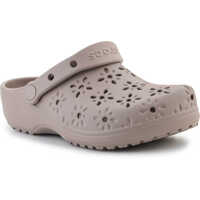 Slapi Classic Floral Cut Out Clog Taupe Femei