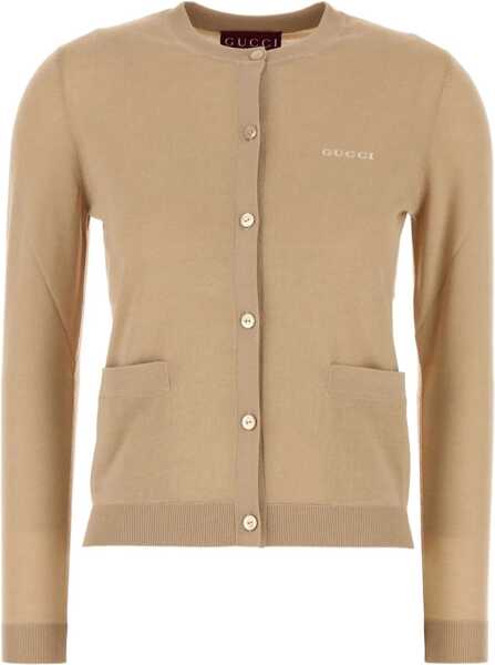 Cardigane Gucci Cashmere Cardigan LIGHT CAMEL/WHITE Femei (BM 18319513) 1