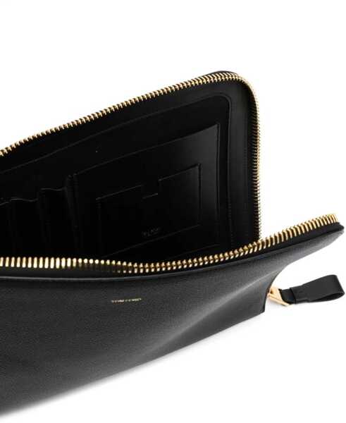 Genti de mana Tom Ford Zippered Leather Portfolio BLACK Barbati (BM 18319837) 5