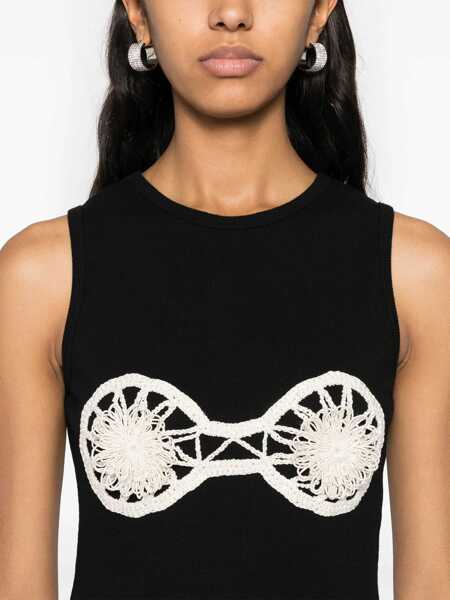Tricouri Magda Butrym Top With Crochet Insert BLACK Femei (BM 18319843) 5