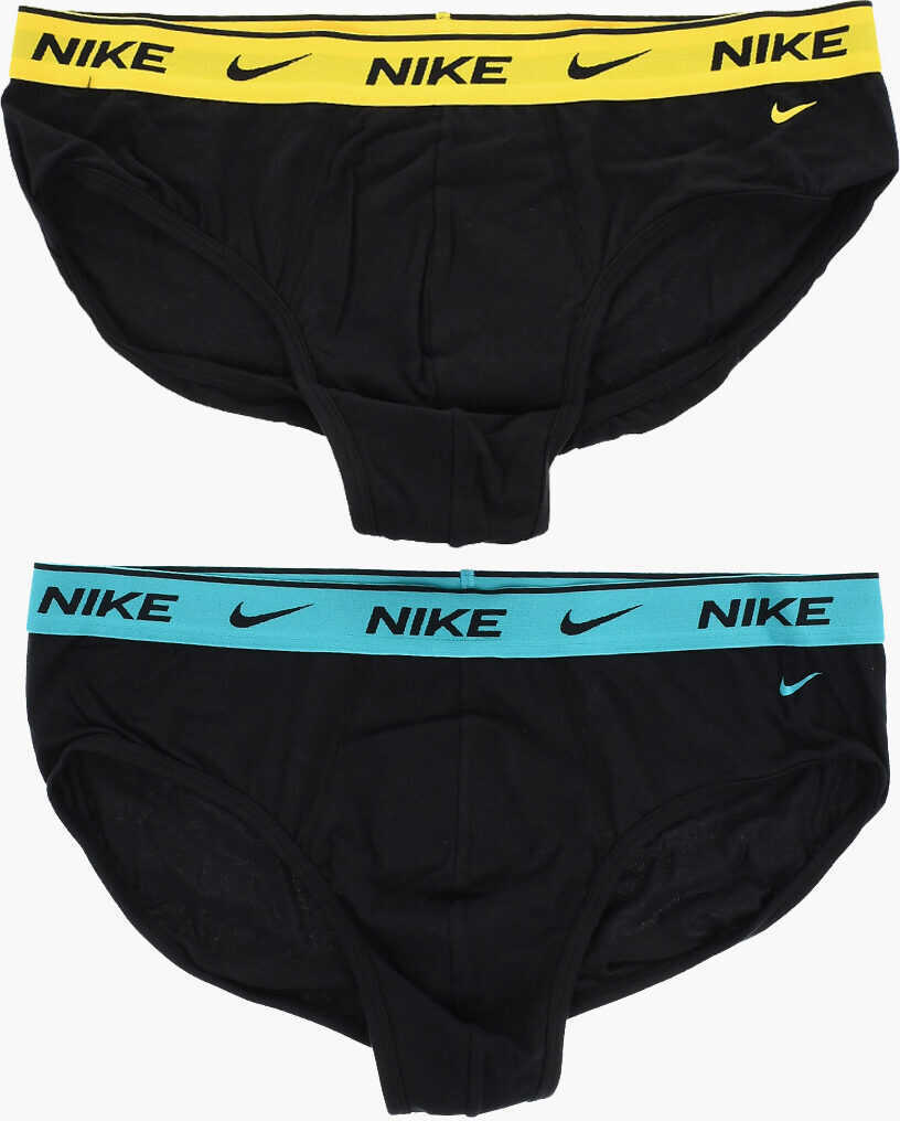 Chiloti Nike Set Of 2 Stretch Cotton Briefs With Logoed Elastic Band Black Barbati (BM 18320047) 2