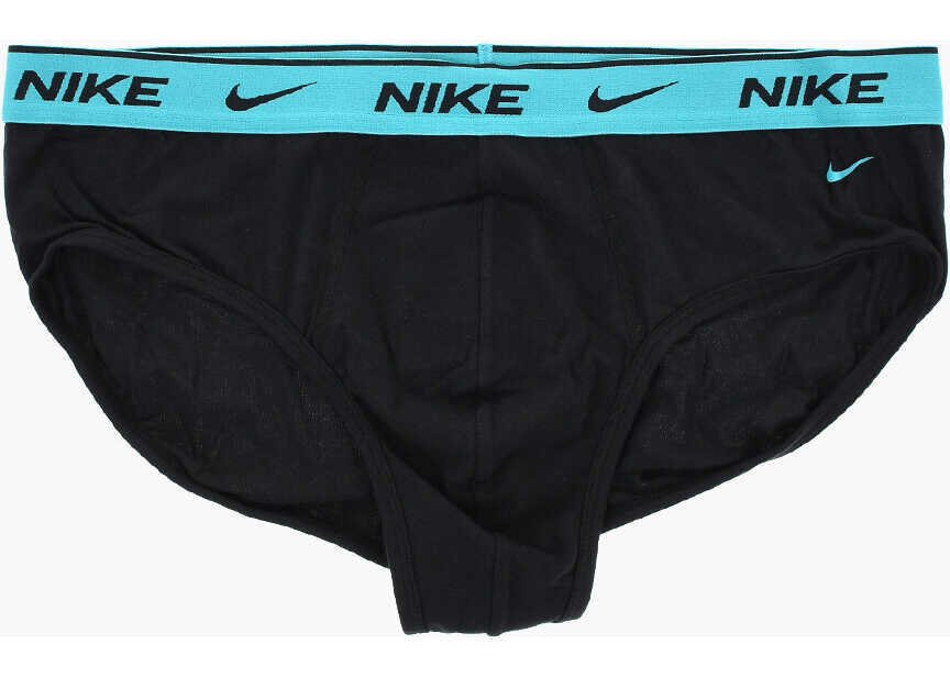 Chiloti Nike Set Of 2 Stretch Cotton Briefs With Logoed Elastic Band Black Barbati (BM 18320047) 3